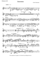 Automne For Clarinet Choir Parts