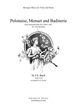Polonaise Menuet And Badinerie From Suite No 2 Bwv 1067 For Viola And Piano