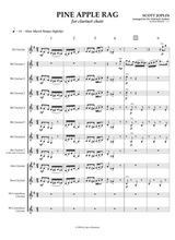 Joplin Pine Apple Rag For Clarinet Choir Arr Reisteter