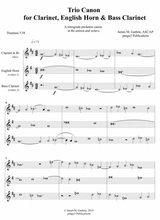 Guthrie Trio Canon For Clarinet English Horn Bass Clarinet
