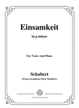 Schubert Einsamkeit From Winterreise Op 89 D 911 No 12 In G Minor For Voice Pno