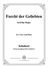 Schubert Furcht Der Geliebten In B Flat Major For Voice And Piano