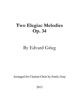 Two Elegiac Melodies For Clarinet Choir Score