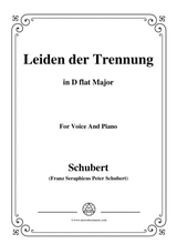 Schubert Leiden Der Trennung In D Flat Major For Voice Piano