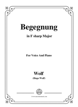 Wolf Begegnung In F Sharp Major For Voice And Piano