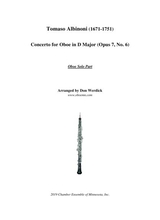 Concerto For Oboe In D Major Op 7 No 6