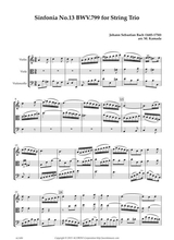 Sinfonia No 13 Bwv 799 For String Trio
