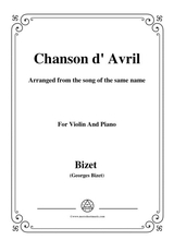 Bizet Chanson D Avril For Violin And Piano