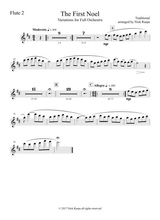 The First Noel Variations For Full Orchestra Flute 2 Part