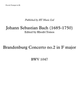 Bach Bwv 1047 Brandenburg Concerto Piccolo Trumpet Bb Part