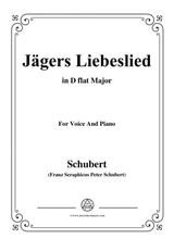 Schubert Jgers Liebeslied Op 96 No 2 In D Flat Major For Voice Piano