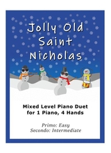 Jolly Old Saint Nicholas Easy Piano Duet 1 Piano 4 Hands