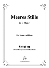 Schubert Meeres Stille Op 3 No 2 In D Major For Voice Piano