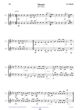 Menuet Water Music Easy Brass Duet Nb 6 F F