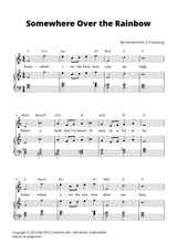 Somewhere Over The Rainbow Piano Vocal Chords Lead Sheet