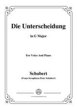 Schubert Die Unterscheidung Op 95 No 1 In G Major For Voice And Piano