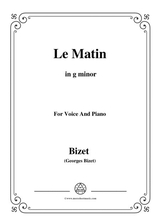Bizet Le Matin In G Minor For Voice And Piano
