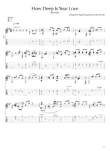 How Deep Is Your Love Fingerstyle Guitar Tab Score