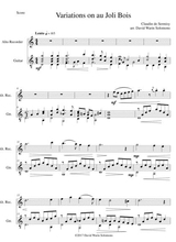 Variations On Au Joli Bois For Alto Recorder And Guitar