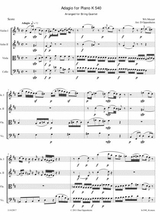 Mozart Adagio For Piano In B Minor K 540 Transcribed For String Quartet