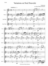 Variations On Noel Nouvelet For Flute Quartet