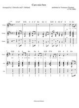 Caro Mio Ben For Voice And Guitar With Tabs