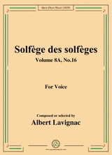 Lavignac Solfge Des Solfges Volume 8a No 16 For Voice