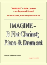 Imagine John Lennon B Flat Clarinet And Piano With Optional Drum Set