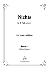 Richard Strauss Nichts In B Flat Major For Voice And Piano