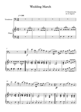 Wedding March Felix Bartholdy Mendelssohn For Trombone Piano