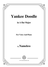 Nameless Yankee Doodle Patriotic In A Flat Major For Voice And Piano