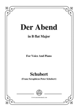 Schubert Der Abend In B Flat Major Op 118 No 2 For Voice And Piano