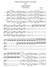 Vivaldi Violin Concerto No 5 In A Major Rv 519 Op 3 For Two Violins And Piano