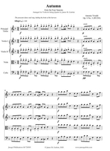 Vivaldi Autumn From The Four Seasons For Violin String Quartet