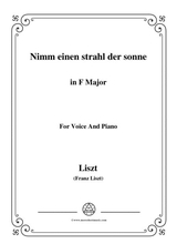 Liszt Nimm Einen Strahl Der Sonne In F Major For Voice And Piano