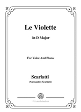 Scarlatti Le Violette In D Major From Pirro E Demetrio For Voice Piano