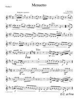 Boccherini Menuetto String Quintet Op 13 No 5 3rd Mvt For String Quartet Cb401