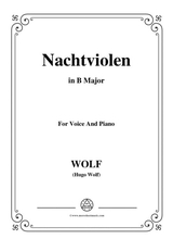 Wolf Nachtviolen In B Major For Voice And Piano