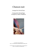 Chanson De Nuit Op 15 Arranged For Cello And Piano