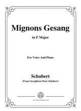 Schubert Mignons Gesang In F Major For Voice Piano