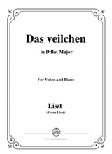 Liszt Das Veilchen In D Flat Major For Voice And Piano
