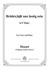 Mozart Brder Lat Uns Lustig Sein In F Major For Voice And Piano