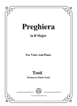Tosti Preghiera In B Major For Voice And Piano