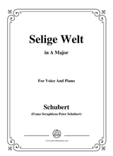 Schubert Selige Welt Blessed World Op 23 No 2 In A Major For Voice Piano