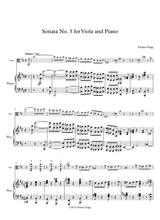 Sonata No 3 For Viola And Piano