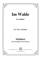 Schubert Im Walde Op 93 No 1 In A Minor For Voice Piano