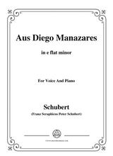Schubert Aus Diego Manazares D 458 In E Flat Minor For Voice Piano