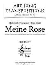 Meine Rose Op 90 No 2 Transposed To F Major