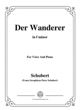 Schubert Der Wanderer The Wanderer Op 4 No 1 In F Minor For Voice Piano