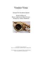 Voulez Vous Arranged For Saxophone Quartet